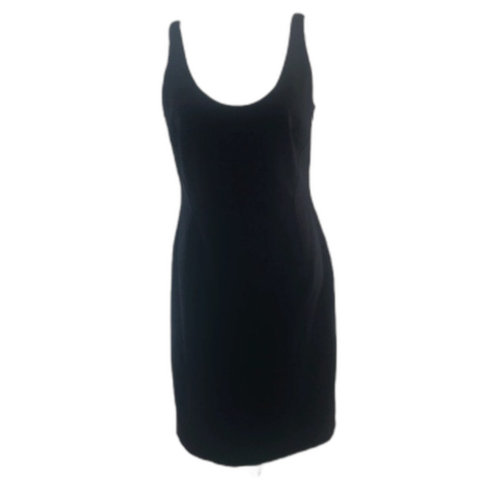 VESTIMENTA Dress Womens Small 4 6 Italy Wool LBD Black Shift Sheath Work Funeral
